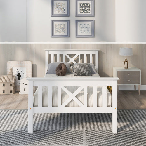 Solid Wood With Slatted Frame Bed Frame
