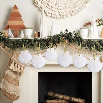 Seashells For Crafting Christmas Ornaments 24pcs 2-3 Inch Hanging Sea Shells Natural White Scallop Shells For Crafts