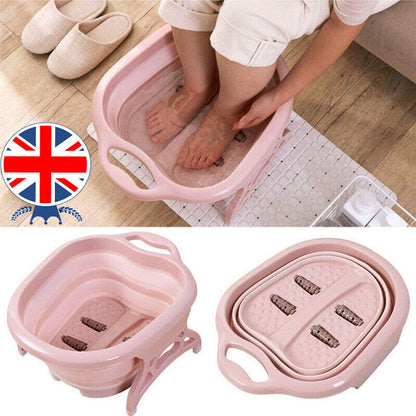 Foot Spa Pedicure Wet Bath Bubble Massage Bucket Feet Therapy Soothing Folding