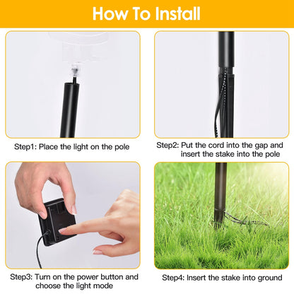 1 Set Of 5Pcs Mixed Christmas Decoration Light Solar Stake Light Waterproof Reindeer Snowflake Bell Christmas Tree Santa Claus Light Outdoor Landscape Light