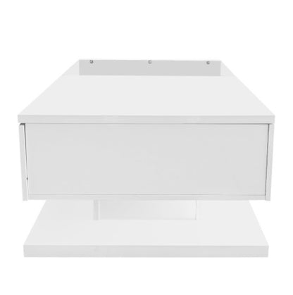 Coffee Table, High-gloss White. Side Tables, Coffee Tables With Glass And LED