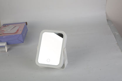 1Pc 10X Magnifying Lighted Makeup Mirror Double Sided Travel Makeup Mirror With 3 Light Colors Touch Screen USB Rechargeable