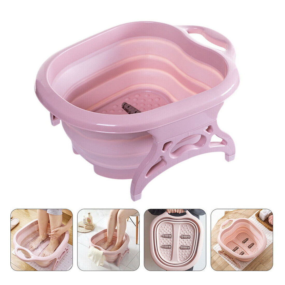 Foot Spa Pedicure Wet Bath Bubble Massage Bucket Feet Therapy Soothing Folding