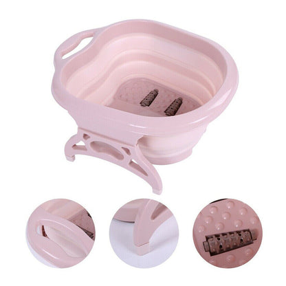 Foot Spa Pedicure Wet Bath Bubble Massage Bucket Feet Therapy Soothing Folding