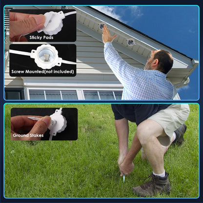 101FT Length Permanent Outdoor Lights With 72Pcs RGB Beads IP67 Waterproof Smart Eave Light For Halloween Christmas Daily House Lighting Works With Alexa Google Assistant