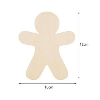30 Pieces Of Unpainted Gingerbread Man Slices For Painting DIY Handmade Christmas And Halloween Supplies