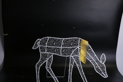 3 Sets Of Reindeer Family Lighted 2D Christmas Deer Decoration Warm Yellow Light 3 Lighting Modes Buck Doe Fawn Indoor Outdoor Christmas Decoration