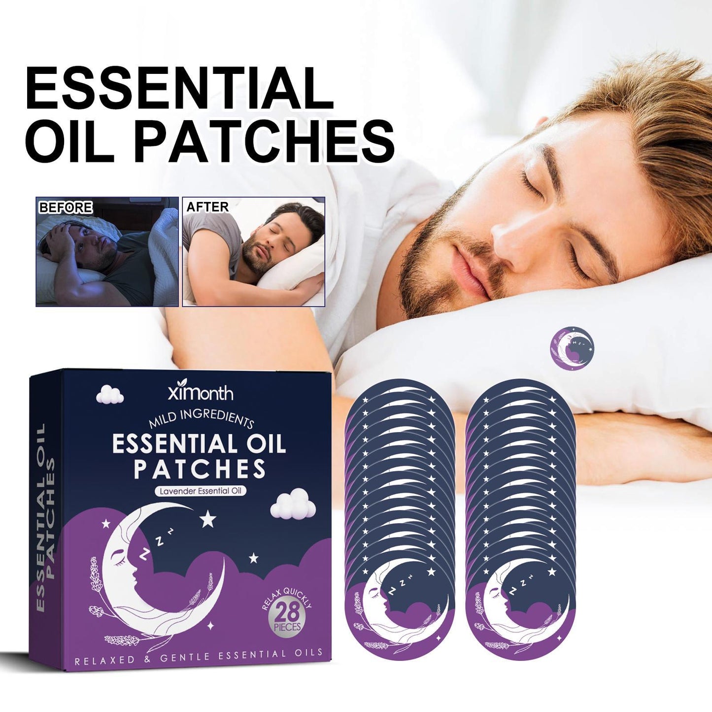 Essential Oil Goodnight Patch, Help You Sleep And Relieve Stress, Fatigue And Discomfort