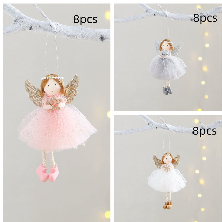 Christmas Winter Mesh Angel Big Eyes Girl Pendant