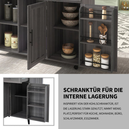 Fibreboard Dining Cart   Bookcase With Folding Tabletop