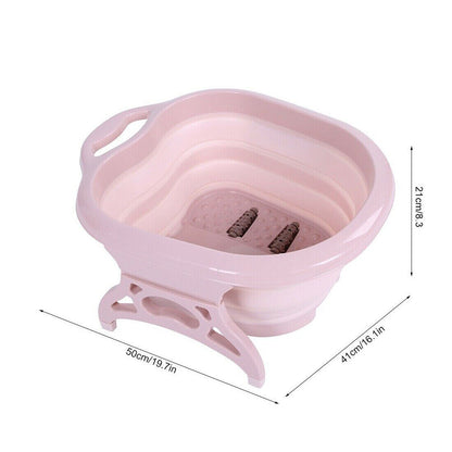 Foot Spa Pedicure Wet Bath Bubble Massage Bucket Feet Therapy Soothing Folding