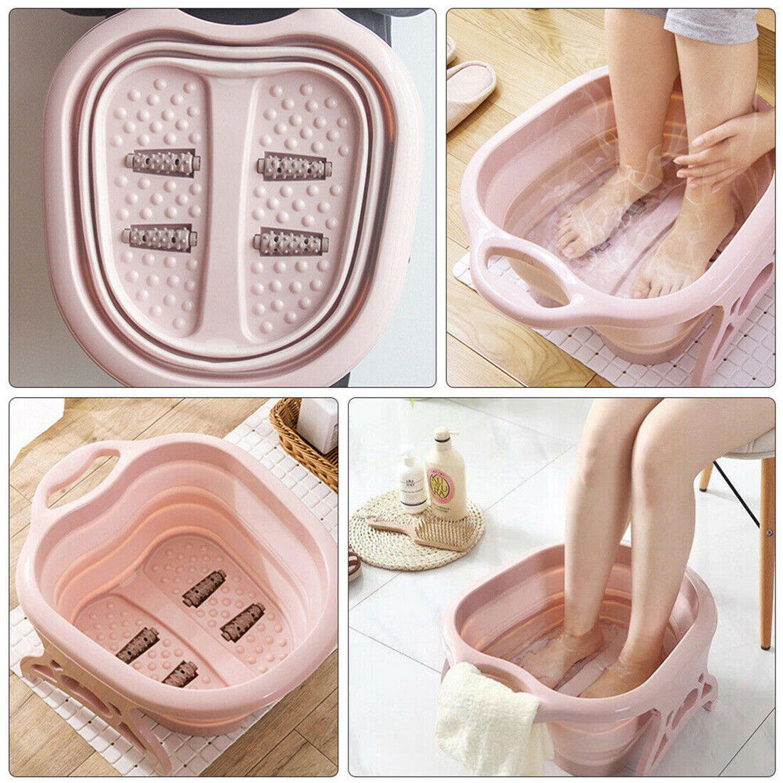 Foot Spa Pedicure Wet Bath Bubble Massage Bucket Feet Therapy Soothing Folding