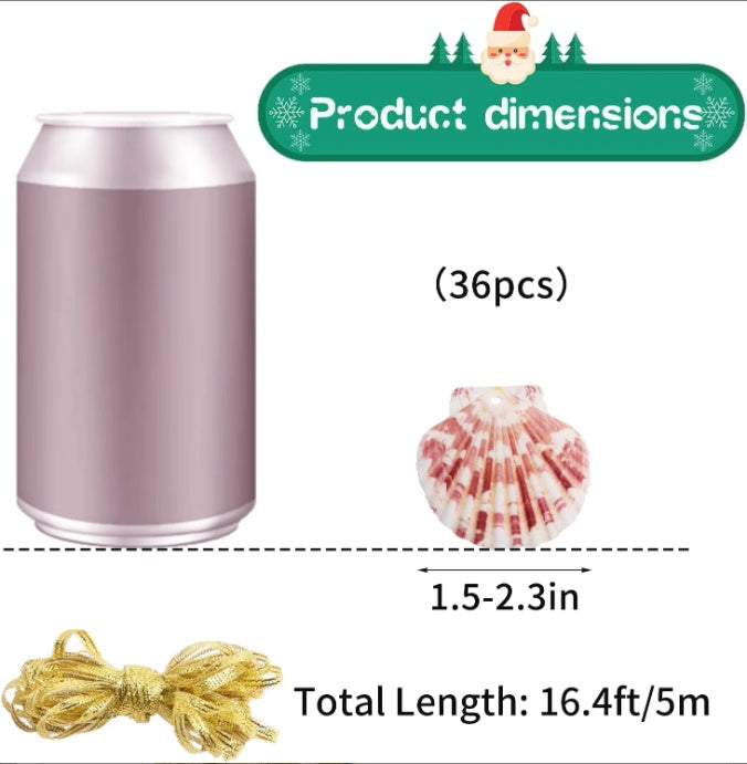 Seashells For Crafting Christmas Ornaments 24pcs 2-3 Inch Hanging Sea Shells Natural White Scallop Shells For Crafts